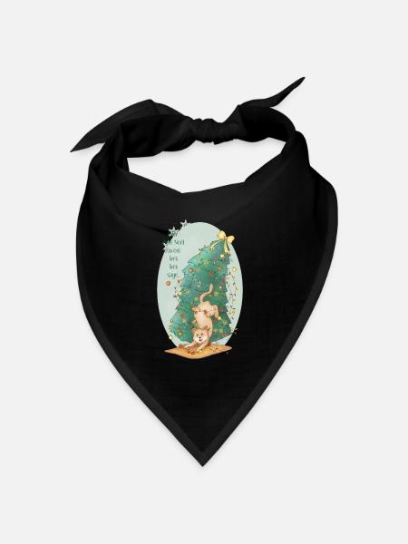 chat_sapin - Bandana Dreieckstuch - Schwarz