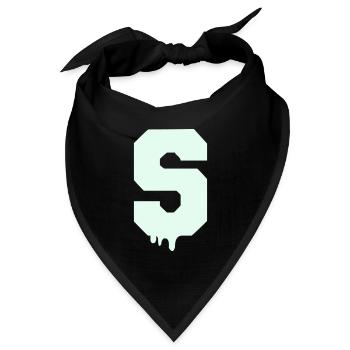 S Tropfen - Bandana Dreieckstuch - Schwarz - Vorne