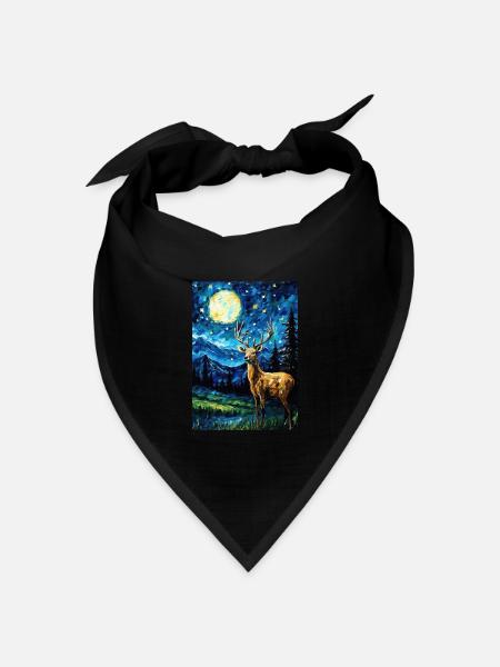 Hirsch - Bandana Dreieckstuch - Schwarz