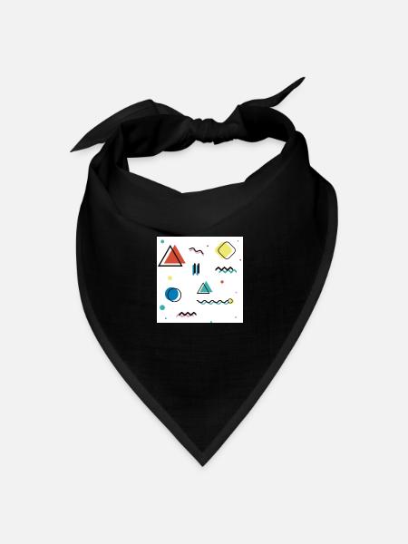 Abstrakte Geometrie - Bandana Dreieckstuch - Schwarz