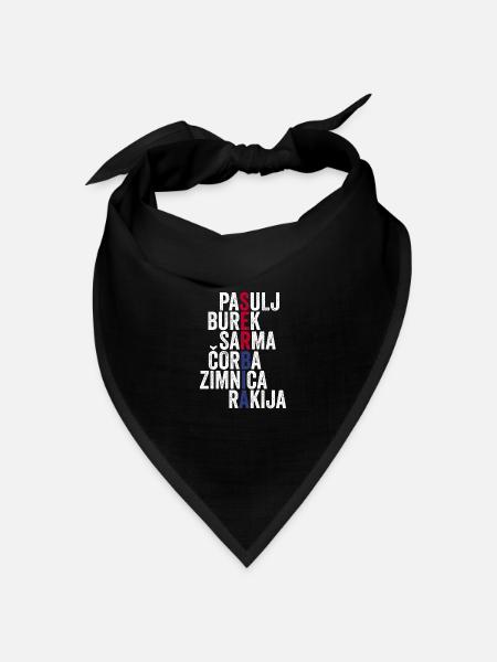 Cool Srbija Serbian Favorite Foods Serbia Lover - Bandana Dreieckstuch - Schwarz