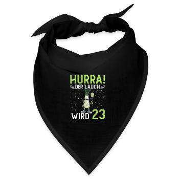 Hurra der Lauch wird 23 - Bandana Dreieckstuch - Schwarz - Vorne