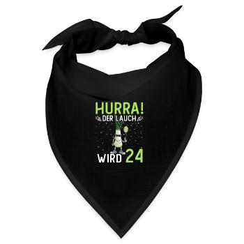 Hurra der Lauch wird 24 - Bandana Dreieckstuch - Schwarz - Vorne