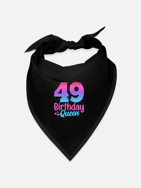Birthday Queen 49 Geburtstag - Bandana Dreieckstuch - Schwarz