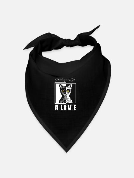 Schrödinger's Cat Dead and Alive - Bandana Dreieckstuch - Schwarz
