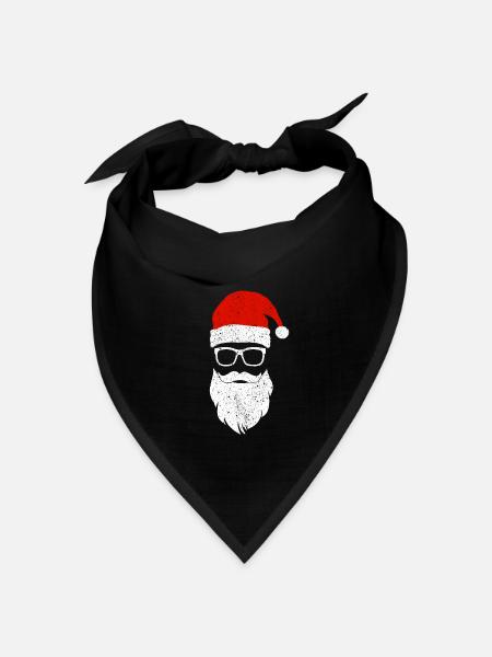 Nerdy Hipster Weihnachtsmann Xmas Humor - Bandana Dreieckstuch - Schwarz
