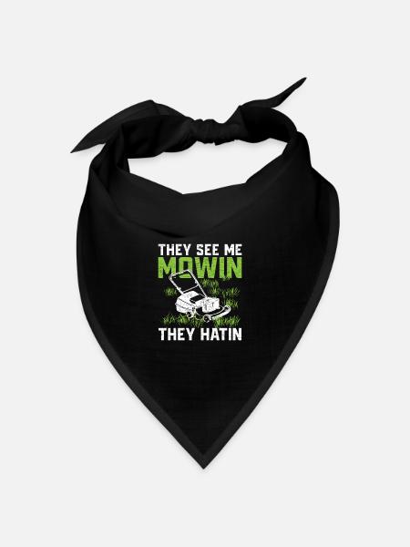 Mäher Mähen Rasenmäher Rasenmähen - Bandana Dreieckstuch - Schwarz