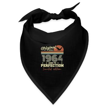 Original 1964 Geburtstagsgeschenk 1945 Retro 1964 - Bandana Dreieckstuch - Schwarz - Vorne