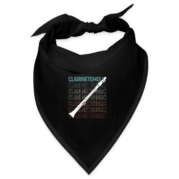 Clarinetoholic Funny Clarinet Player - Bandana Dreieckstuch - Schwarz - Vorne