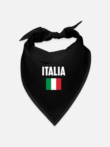 Italia Italy Italian Italien Flagge - Bandana Dreieckstuch - Schwarz