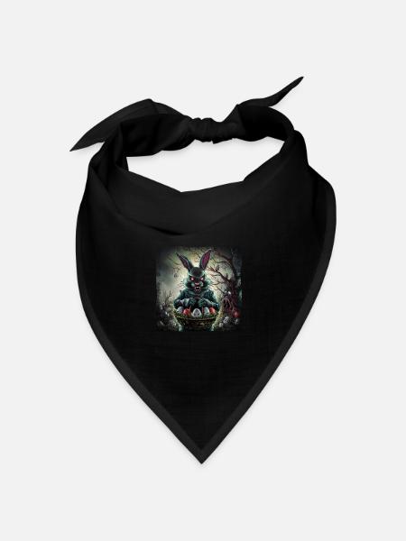 Horror Osterhase & Zombie Ostereier - Bandana Dreieckstuch - Schwarz