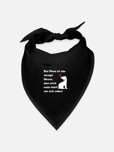 Hunde lieben mich mehr als sich selbst Spruch Lieb - Bandana Dreieckstuch - Schwarz