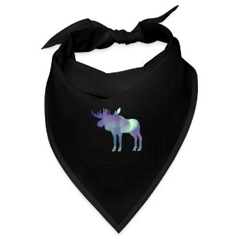 Elch Polarlicht - Bandana Dreieckstuch - Schwarz - Vorne