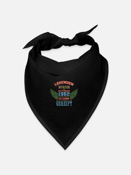 September 1962 - 60. Geburtstag Geschenk. Awesome. - Bandana Dreieckstuch - Schwarz