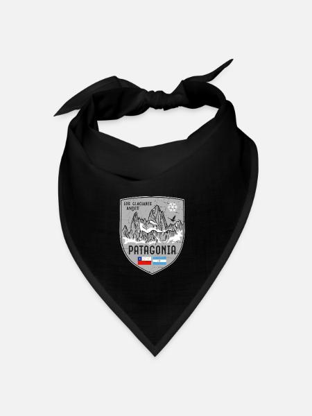 Fitzroy Patagonien Wappen - Bandana Dreieckstuch - Schwarz