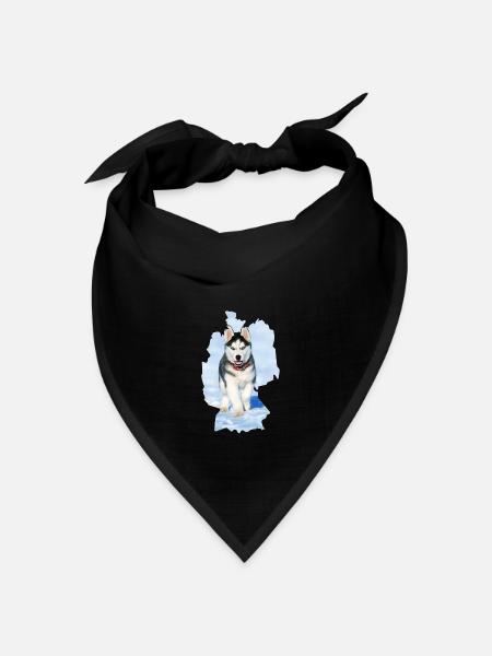 Hund Husky, Hund Husky, Deutschland - Bandana Dreieckstuch - Schwarz