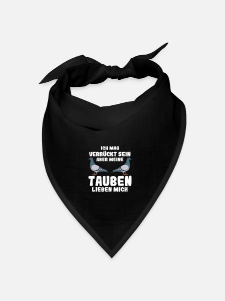 Taube Tauben Vogel - Bandana Dreieckstuch - Schwarz