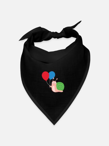 Schnecke mit Luftballons - Bandana Dreieckstuch - Schwarz