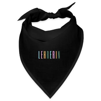 Lehrerin - Schule, Beruf, Klassenzimmer - Bandana Dreieckstuch - Schwarz - Vorne