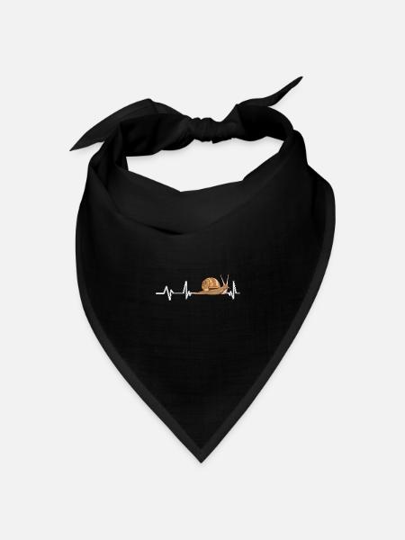Schnecken Snail Heartbeat - Bandana Dreieckstuch - Schwarz