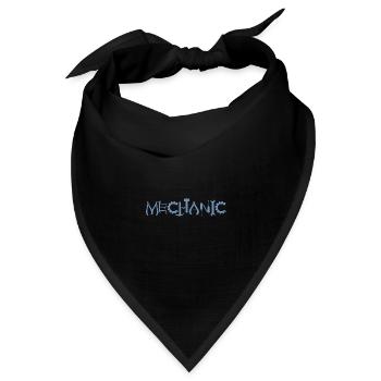 Mechaniker Zange Schlüssel Zahnrad Silhouette - Bandana Dreieckstuch - Schwarz - Vorne