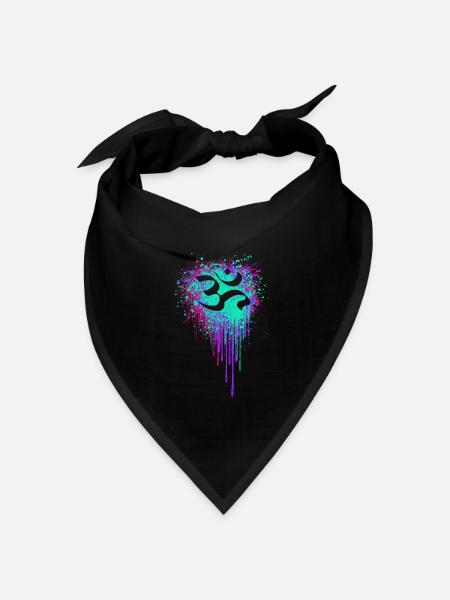 Psy OM Psytrance Shiva Buddha Goa Hindu - Bandana Dreieckstuch - Schwarz