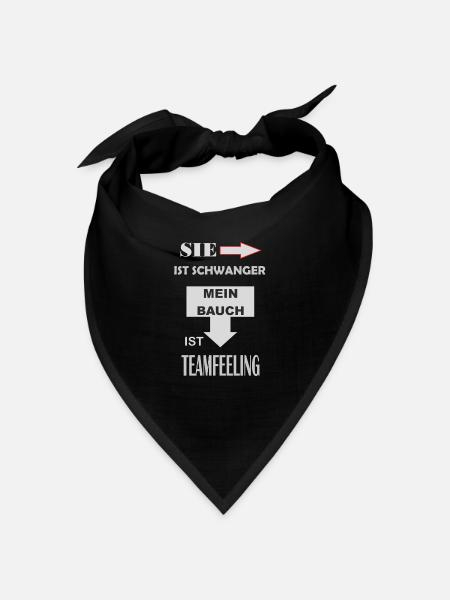 schwanger teamfeeling vater werden - Bandana Dreieckstuch - Schwarz