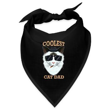Coolest Cat Dad I Ragdoll Cat Dad I Ragdoll Cat - Bandana Dreieckstuch - Schwarz - Vorne