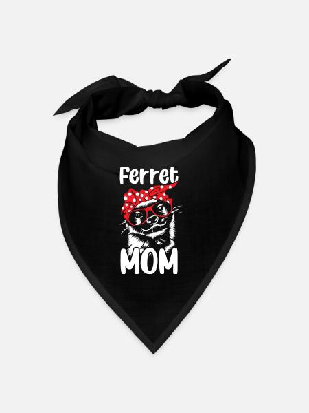 Frauen Frettchen Mama Rot Bandanna Lustiges Wiesel - Bandana Dreieckstuch - Schwarz