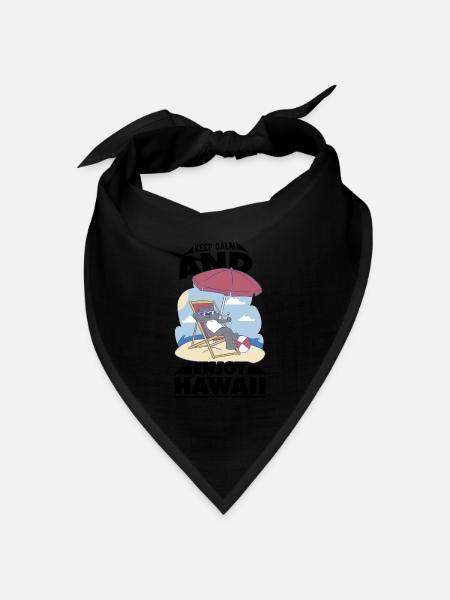 Hawaii - Bandana Dreieckstuch - Schwarz