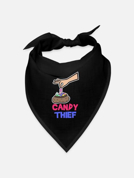 Süßigkeiten Naschkatzen Statement Bonbon Naschen - Bandana Dreieckstuch - Schwarz