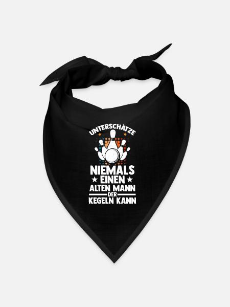 Opa Kegel Kegler Kegelverein Kegeln - Bandana Dreieckstuch - Schwarz