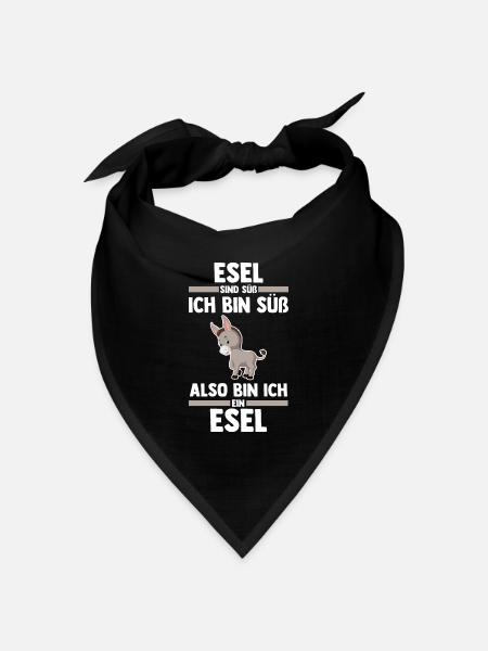 Esel - Bandana Dreieckstuch - Schwarz