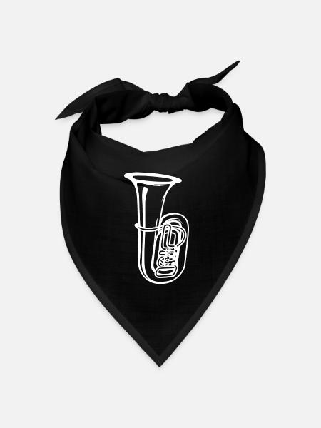 Tuba Skizze - Bandana Dreieckstuch - Schwarz