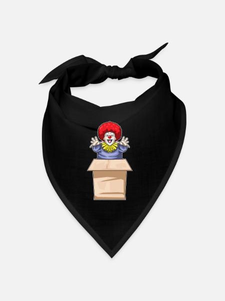 Clown Halloween Karton - Bandana Dreieckstuch - Schwarz
