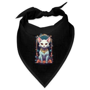 Niedliche Goth Katze Aesthetic Design - Bandana Dreieckstuch - Schwarz - Vorne