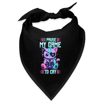 Pastel Goth Soft Goth Gaming Gamer - Bandana Dreieckstuch - Schwarz - Vorne