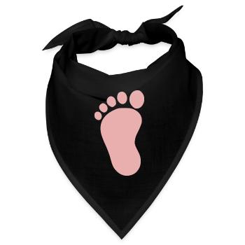 Babyfüße Mädchen rosa Geschenk zur Geburt Taufe - Bandana Dreieckstuch - Schwarz - Vorne