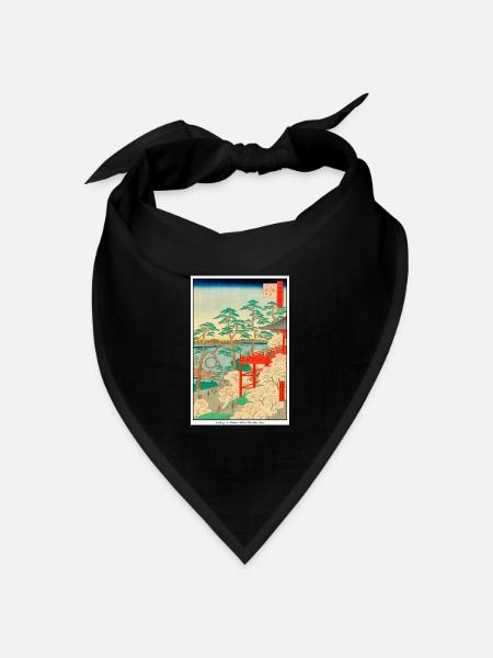 Japanische Kunst Hiroshige - Bandana Dreieckstuch - Schwarz