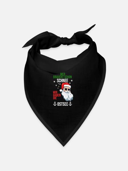 wer braucht schon schnee wir haben die Ostsee - Bandana Dreieckstuch - Schwarz