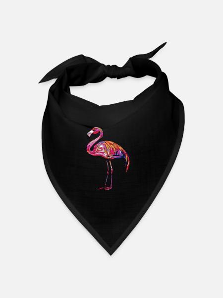 Flamingo - Bandana Dreieckstuch - Schwarz