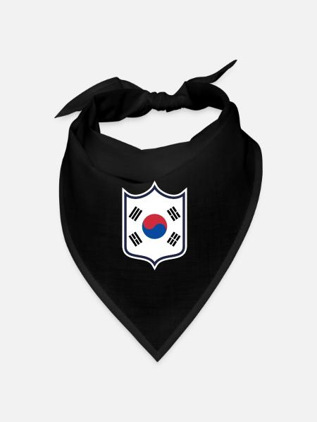 Südkorea - Bandana Dreieckstuch - Schwarz