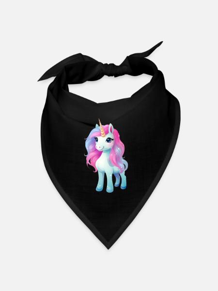 Love Unicorns für einen Frauen, Mädchen und - Bandana Dreieckstuch - Schwarz