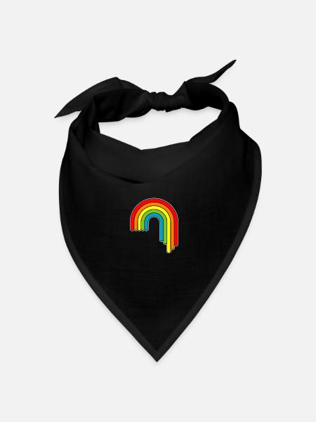 Regenbogen Rainbow - Bandana Dreieckstuch - Schwarz