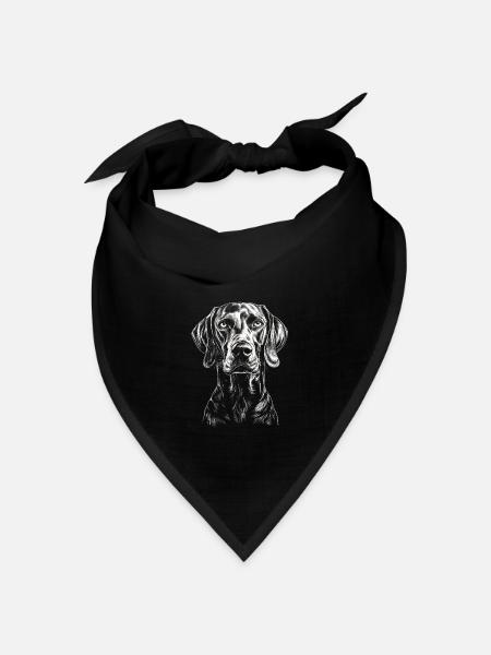 Weimaraner Portrait Jagdhund Jagdhunde Hunde - Bandana Dreieckstuch - Schwarz
