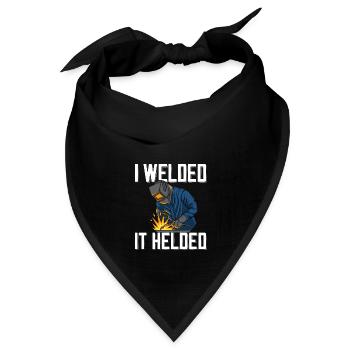 Schweißer Spruch für stolze Metallarbeiter und - Bandana Dreieckstuch - Schwarz - Vorne