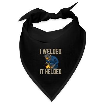 Schweißer Spruch für stolze Metallarbeiter und - Bandana Dreieckstuch - Schwarz - Vorne