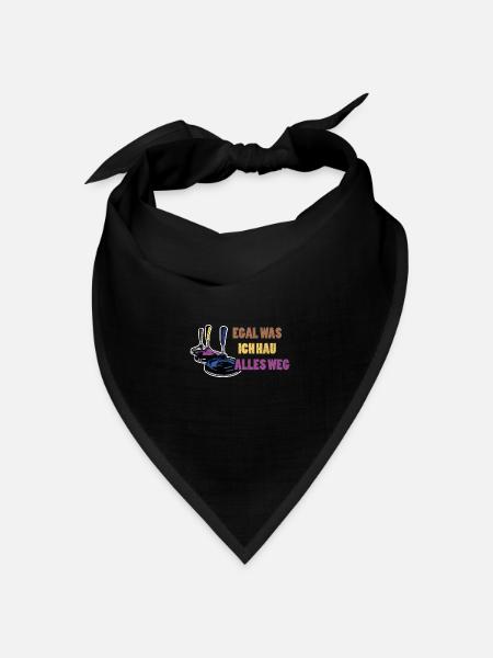 Egal was ich hau alles weg Eisstock Wintersport - Bandana Dreieckstuch - Schwarz