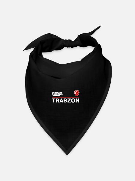 Türkiye Trabzon Trabzonlu Halbmond mit Stern - Bandana Dreieckstuch - Schwarz