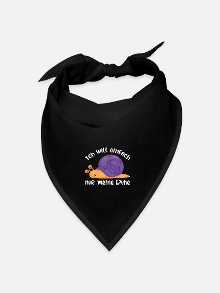 Lustige Schnecke ich will einfach meine Ruhe - Bandana Dreieckstuch - Schwarz